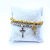 Alloy cross beads rosary bracelet Christian cross jewelry gold and silver optional 12.5g