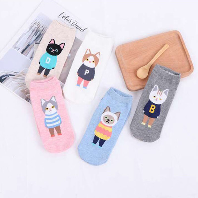 Female socks cotton socks cute cartoon socks animal socks spring and summer new breathable female socks factory direct 