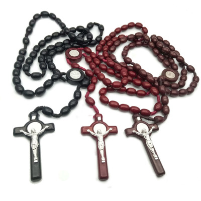Spot Catholic cross Rosary necklace rose wholesale Rosary 42g through yiwu
