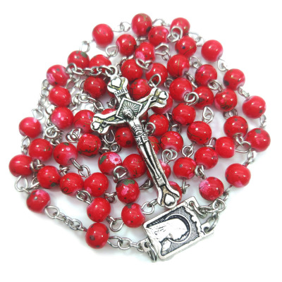 6mm Red Beads Rosary necklace
