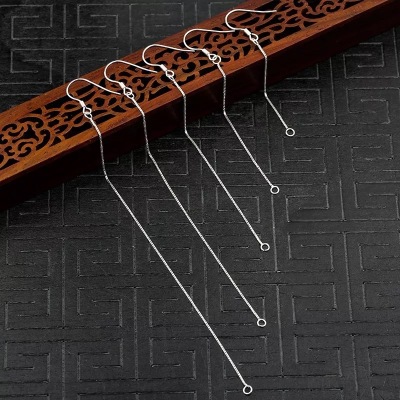 The S925 silver earring hook hand accessories opening ring DIY extension box chain earrings long earline