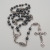 Non magnetic black stone beads retro crucifix Catholic supplies wholesale Rosary beads