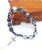 Blue beads Blue Madonna heart-shaped bead Jesus Christ cross hand bracelet at one end of the rosary