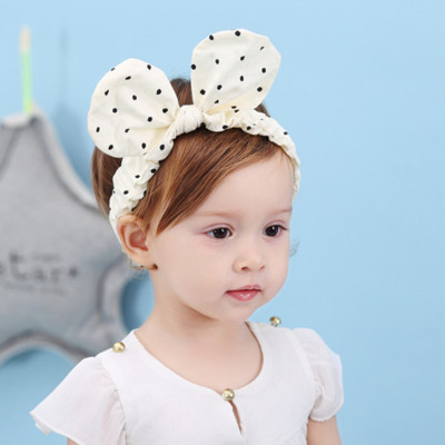 South Korea new children hair band female baby wave point rabbit ear tiara girls hair accessories headband manufacturers wholesale