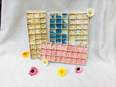 Wood plywood combination number combination Wood box white 26 letters 3 pieces into children diy