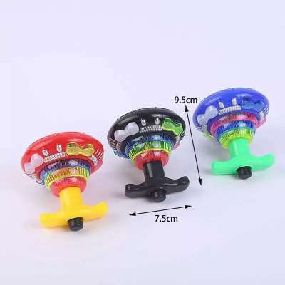 Foreign Trade Popular Style Flash Music Gyro Outdoor Self-Launching Rotating Children's Toy Stall Hot Sale