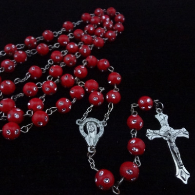 Rosary cross Rosary necklace religious Christian Catholic ornament Rosary necklace