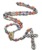 European and American hand-made rosary necklace cross Christ bitter like resin mixed color rainbow necklace 20.2g