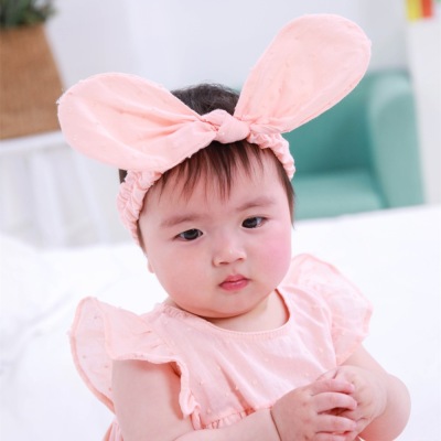 New Korean version of the baby children's hair accessories cute cotton big rabbit ears hair band wholesale headdress