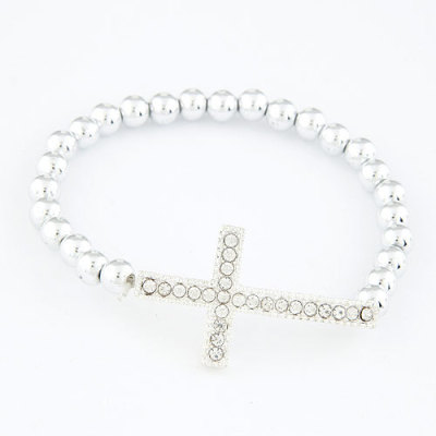 Wish Full Diamond Cross Bracelet Elastic