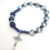 Blue beads Blue Madonna heart-shaped bead Jesus Christ cross hand bracelet at one end of the rosary