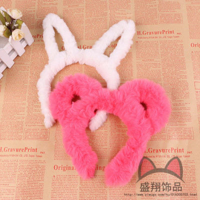 Plush rabbit eared bear ears hair band female cat ears headdress web celebrity express hair clip headband