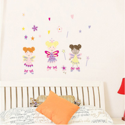 Wholesale Three-Generation Removable Wall Stickers Angel Children's Room Stickers Cartoon Wallpaper Living Room Decals Stickers