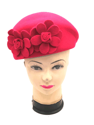 Trendy Women's Korean Beret Autumn Winter Flower Hat Painter Cap