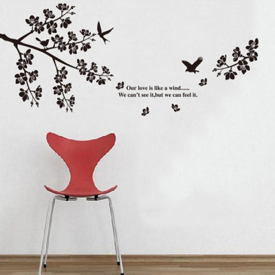 Three Generations of Removable Wall Stickers Wholesale Couple Tree Pastoral Study and Bedroom Living Room Television Background Wall Birds