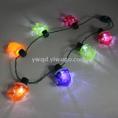 ZD Christmas Hat Luminous Necklace Led Halloween Christmas Products Foreign Trade Popular Style Manufacturers Luminous Necklace