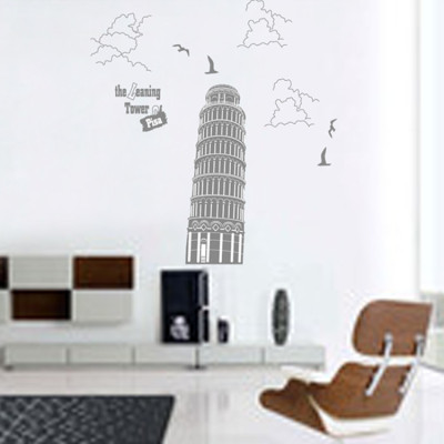New Leaning Tower Of Pisa Italy Wall Stickers TV Wall Study Wall Stickers Bathroom Wall Stickers Scenic Spots