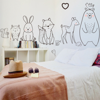 Express cartoon animals children room bedroom wall decorations wall stickers kindergarten layout stickers