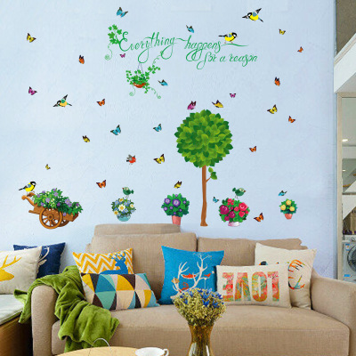 The New wall becomes wholesale green home fresh living room bedroom TV background decorative wall becomes