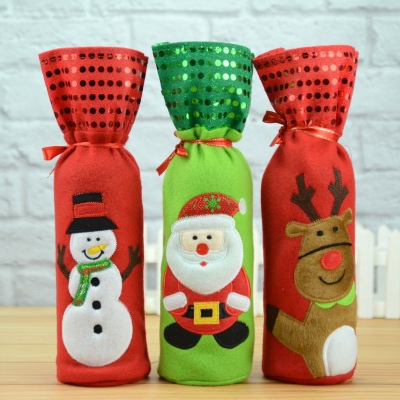 Christmas Product Christmas Decorations for the Elderly Snowman Red Wine Bag Christmas Red Wine Bottle Cover Red Wine Bottle