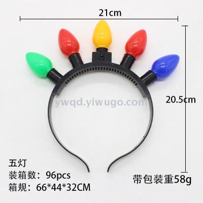 ZD Factory Direct Sales Foreign Trade Popular Style Light Bulb Headband Halloween Christmas Luminous Headband