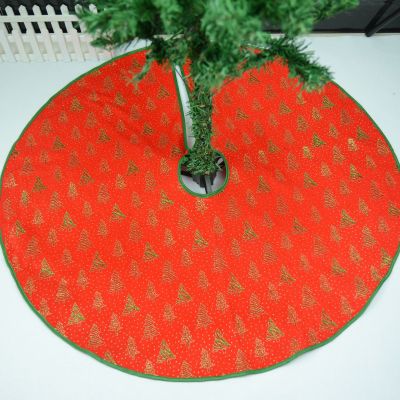 Christmas-Tree Skirt Wholesale 90cm Tree Apron Santa Claus Sprinkle Gold Tree Skirt Flannel Christmas Tree Decorations