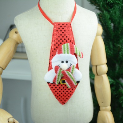Christmas Decorations Red Paillette Christmas Bow Tie and Tie Adult and Children School Clothing Decoration