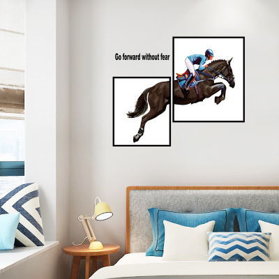 Creative new wall stickers wholesale horse racing bedroom living room TV background wall stickers environmental wall stickers