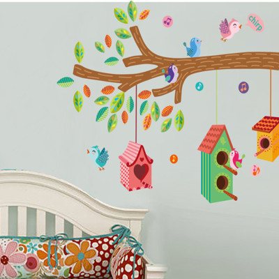 Sticker Manufacturer Fashion New Three-Generation Environmental Protection Wall Stickers Bedroom Living Room Extra Large Bird Cage