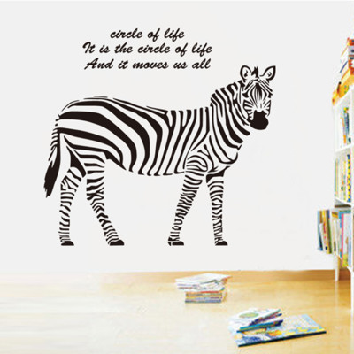 Wall Stickers New Zebra Korean Stickers Living Room Bedroom TV Backdrop Wall Simple Fashion Style