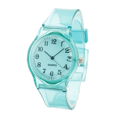 Geneva hot solid color transparent silicone watch seven color Geneva casual boys and girls students quartz watch