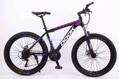 Bicycle 26 \"21\" high carbon steel frame double disc brake mountain bike new factory direct sales