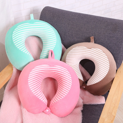 The new u - shaped missile rebound memory cotton striped neck pillow travel pillow cervical portable neck pillow manufacturers to customize