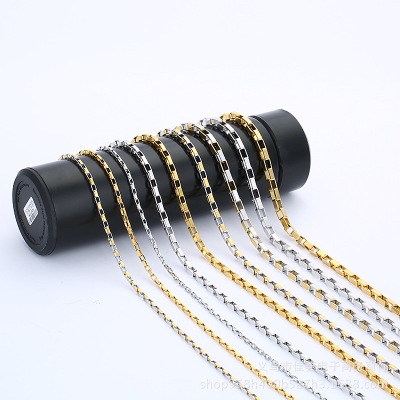 Amazon AliExpress Long Box Stainless Steel Necklace New Gold and Silver Color Handmade Necklace Factory Customized Wholesale