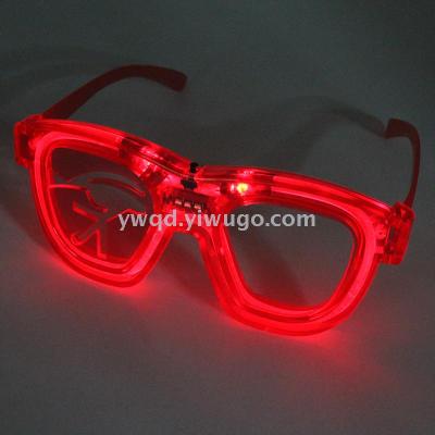 ZD Christmas Halloween Factory Direct Sales Foreign Trade Popular Style Luminescent Light Luminous Glasses Luminescent Light Luminous Glasses