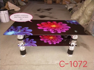 Factory Direct Sales Square Tempered Glass Coffee Table Aluminum Alloy Leg Glass Table Tea Cabinet Dining Table