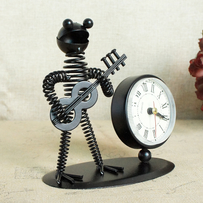 Metal crafts frog spring music clock home living room study office decoration furnishings