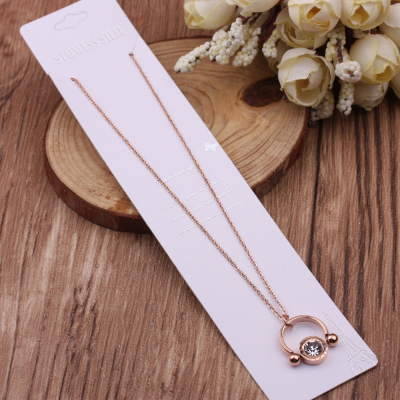 Jewelry Shop Supply Wholesale New Titanium Steel Necklace Women's Korean-Style Rose Gold Clavicle Chain Short All-Match Pendant