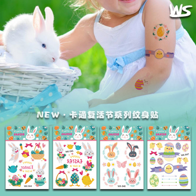 New Eco-friendly Cartoon Easter Egg Children's Tattoo Stickers Cute Rabbit Tattoo Sticker Customization