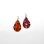 Genuine leather horsehair leopard pattern pattern single side drop shape earring leather decorative material decoration