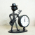 Iron crafts American cowboy musical instrument playing spring man clock living room study office decoration furnishings