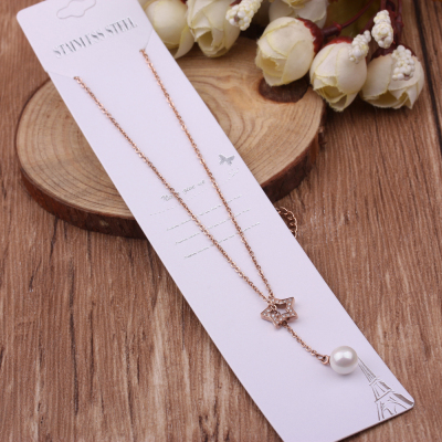Jewelry Store Supply Trend Fashion Internet Celebrity Same Type Necklace Butterfly Pendant Clavicle Chain Rose Gold Titanium Steel Necklace