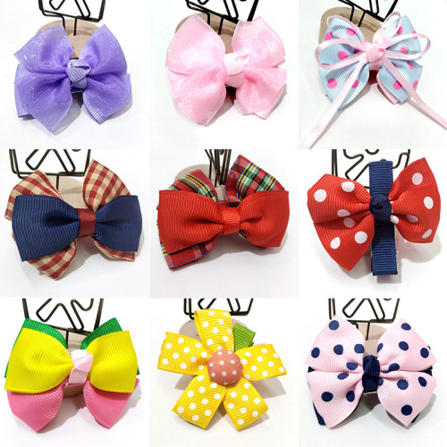 korean style hairpin women‘s children‘s day gift hair accessories bow fabric duckbill clip cute headwear hairpin