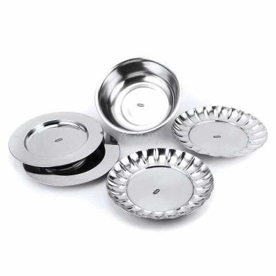 Stainless steel plate dish plate family round thickened shallow plate