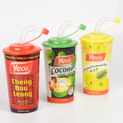 3D Cup Children's Plastic Cup with straw Advertising Cup 3D pattern party cup manufacturer Wholesale