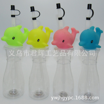 Animal Transparent Cup Creative Lantern Cartoon Cup Student Sports Cup Custom Portable Creative Gift Cup Straw Cup