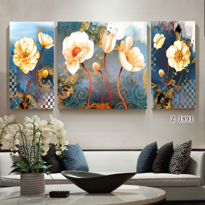 Bedroom living room oil painting to modern European - style retro flowers decorative bedside corridor frameless painting