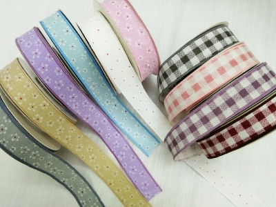 2.5 cm braided small floral cloth ribbon design design duo duo bow with flowers gift packing ribbon