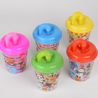 Manufacturers dojo.provide advertising plastic cups with plastic film affixed to the children 's drinking cups PP customizable Christmas gift LOOG