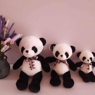 New bow tie panda national treasure plush toy teddy bear doll cuddly bear doll Rag Doll